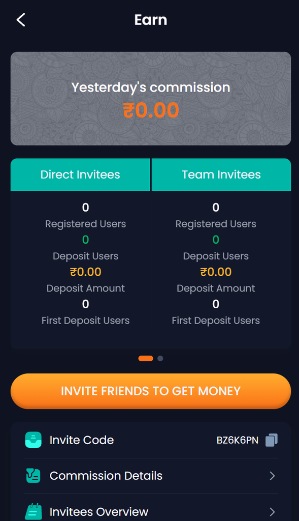 Maan Win Invitation Link and Agent Dashboard Screen